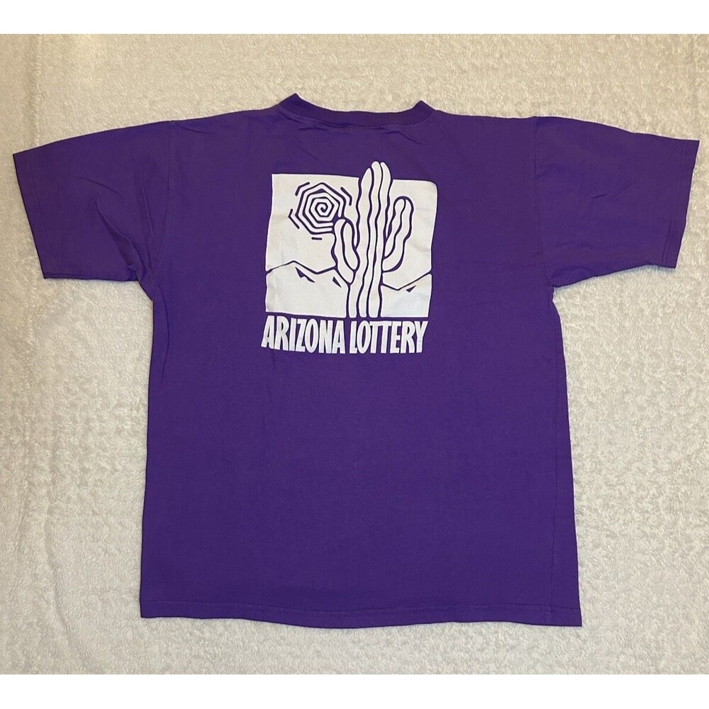 Vintage 90s Arizona Lottery Roadrunners Purple T Shirt Blitzz Studios Men’s Sz L